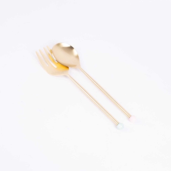 Salad Server With Resin Ball Set2