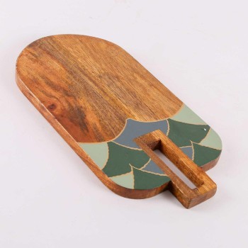 Wooden board for serving and cutting