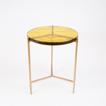 Side table with glass top