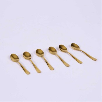 6 Pc Coffee Spoon - Gold