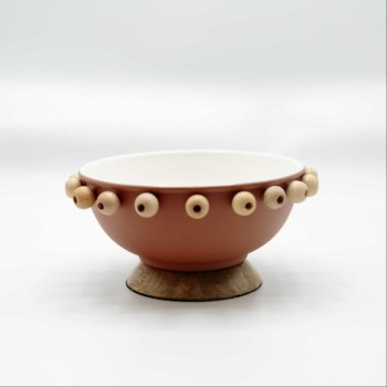 Bowl with Stand Terracotta - L