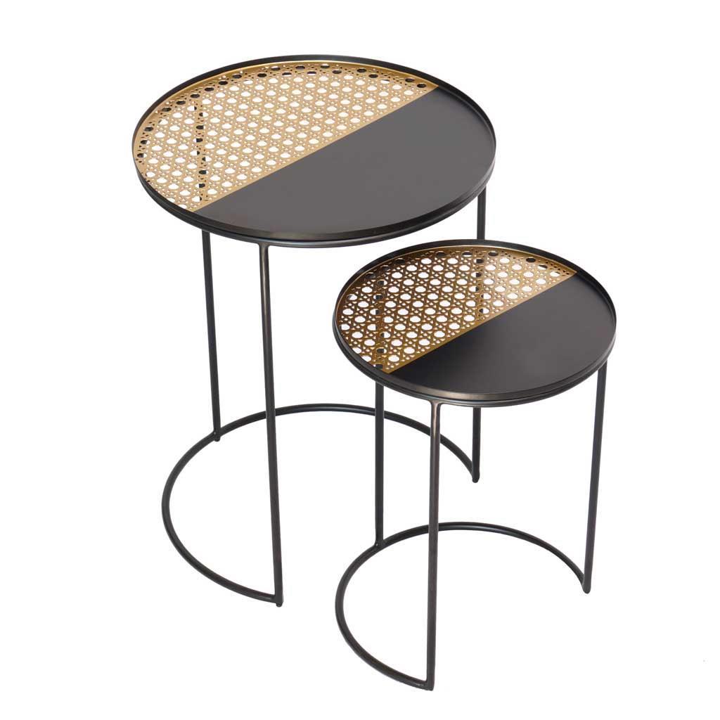 Round side table set from Rattan