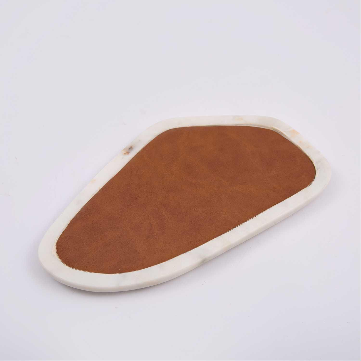 Decoration Marble tray with Leather from Blanca