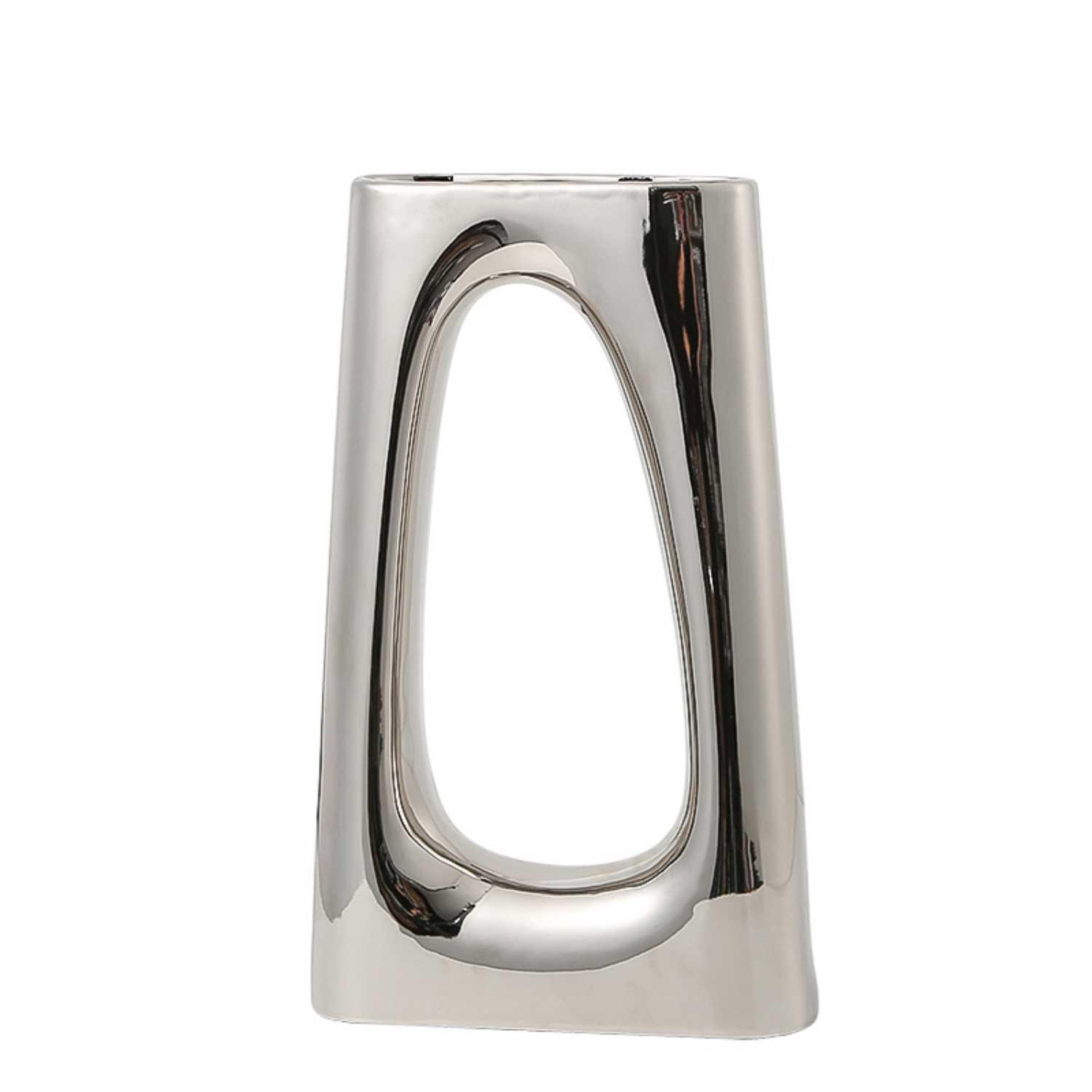 Silver Ceramic Vase