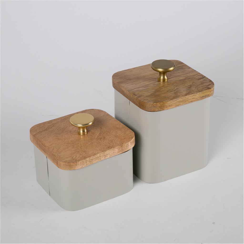 Metal storage box with lid