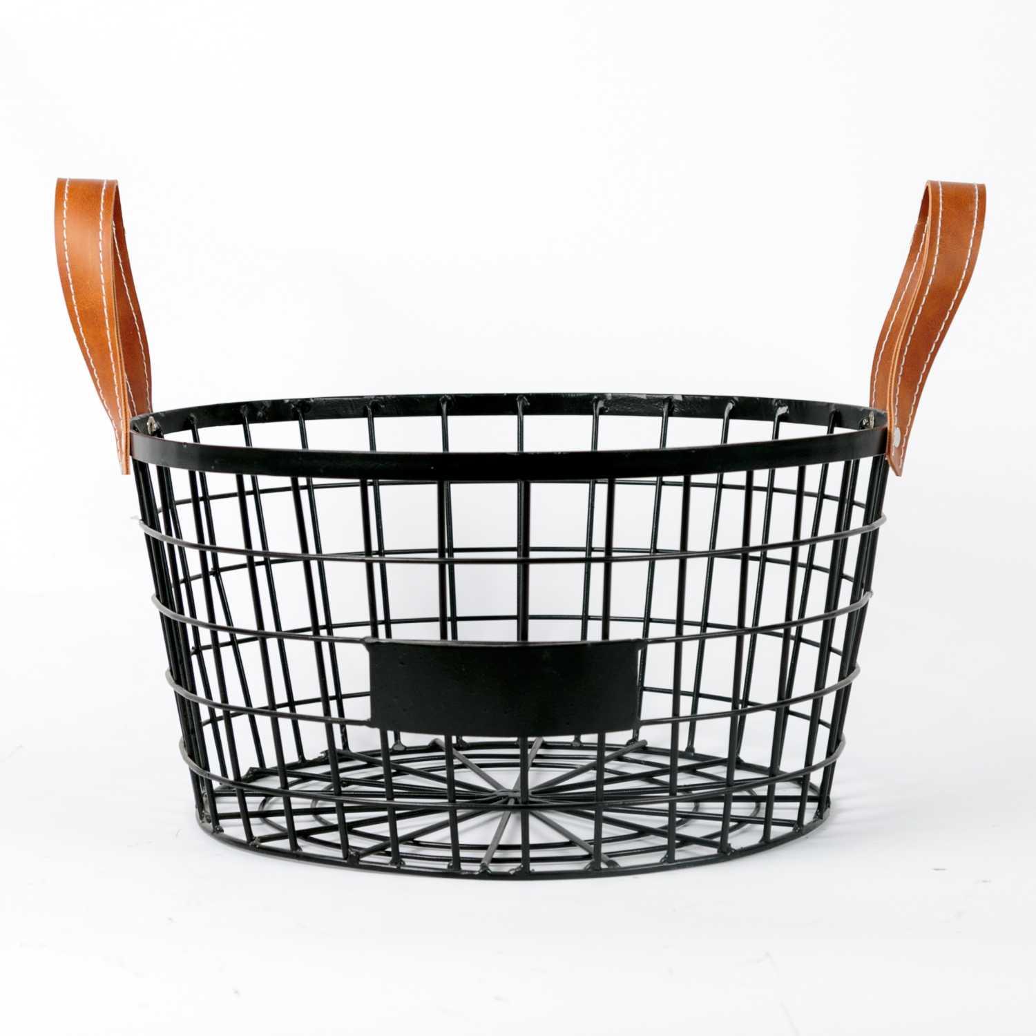 

round basket - black - l