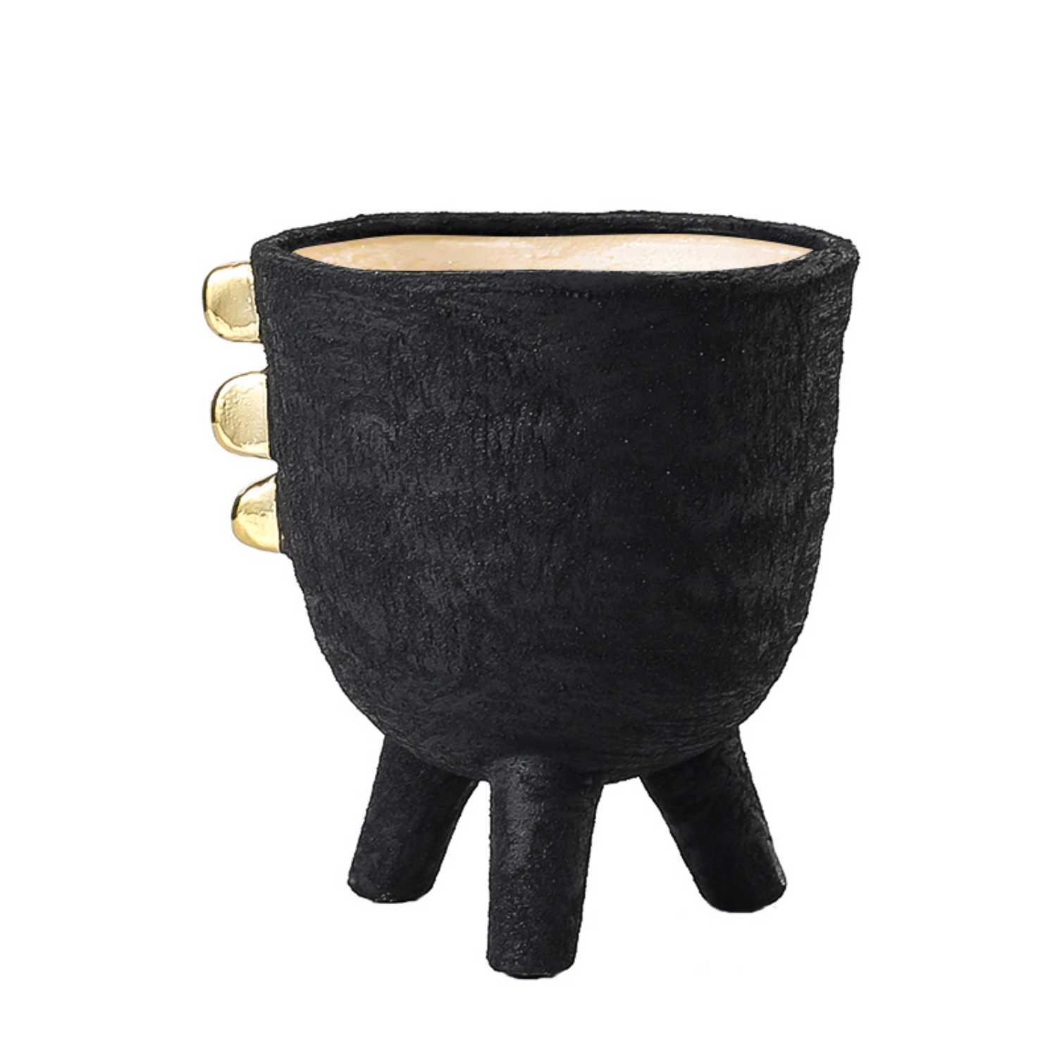 Black ceramic vase