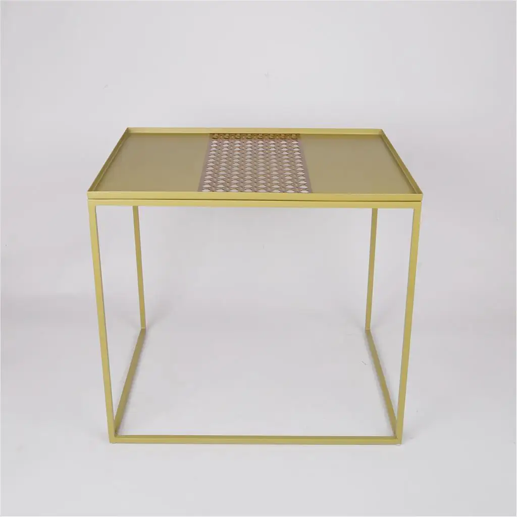 Rectangular side table of two pieces from rattan