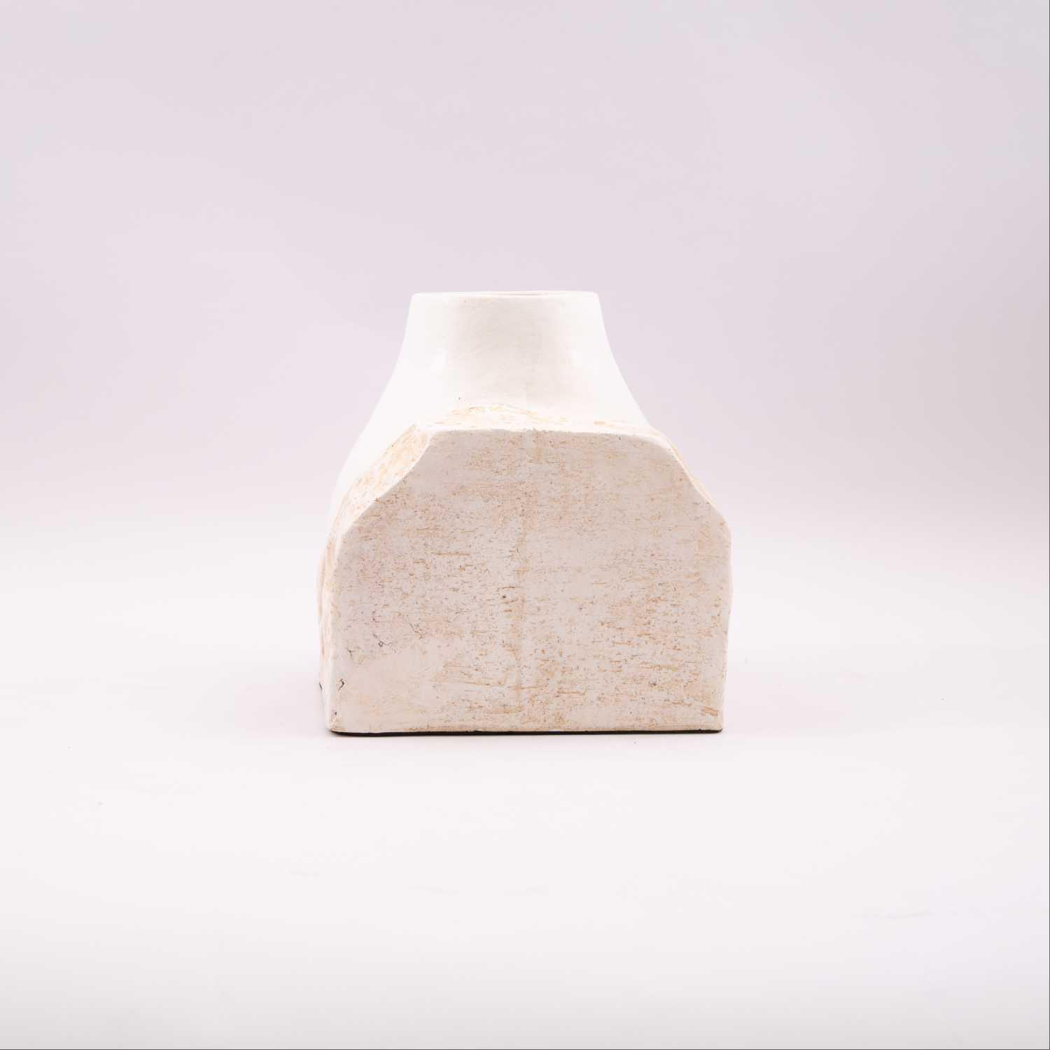 Seraphina Deco Vase With Rustic Base White