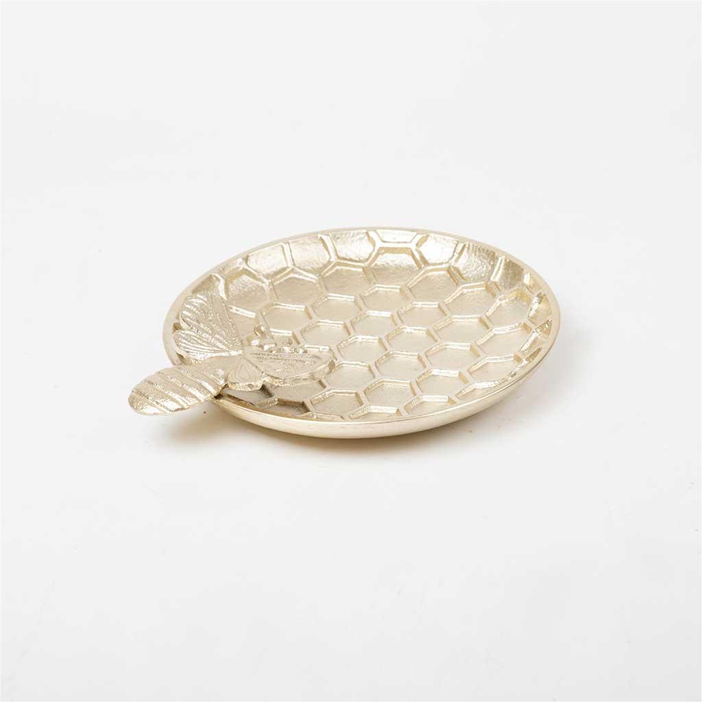 Round serving metal plate from Oro
