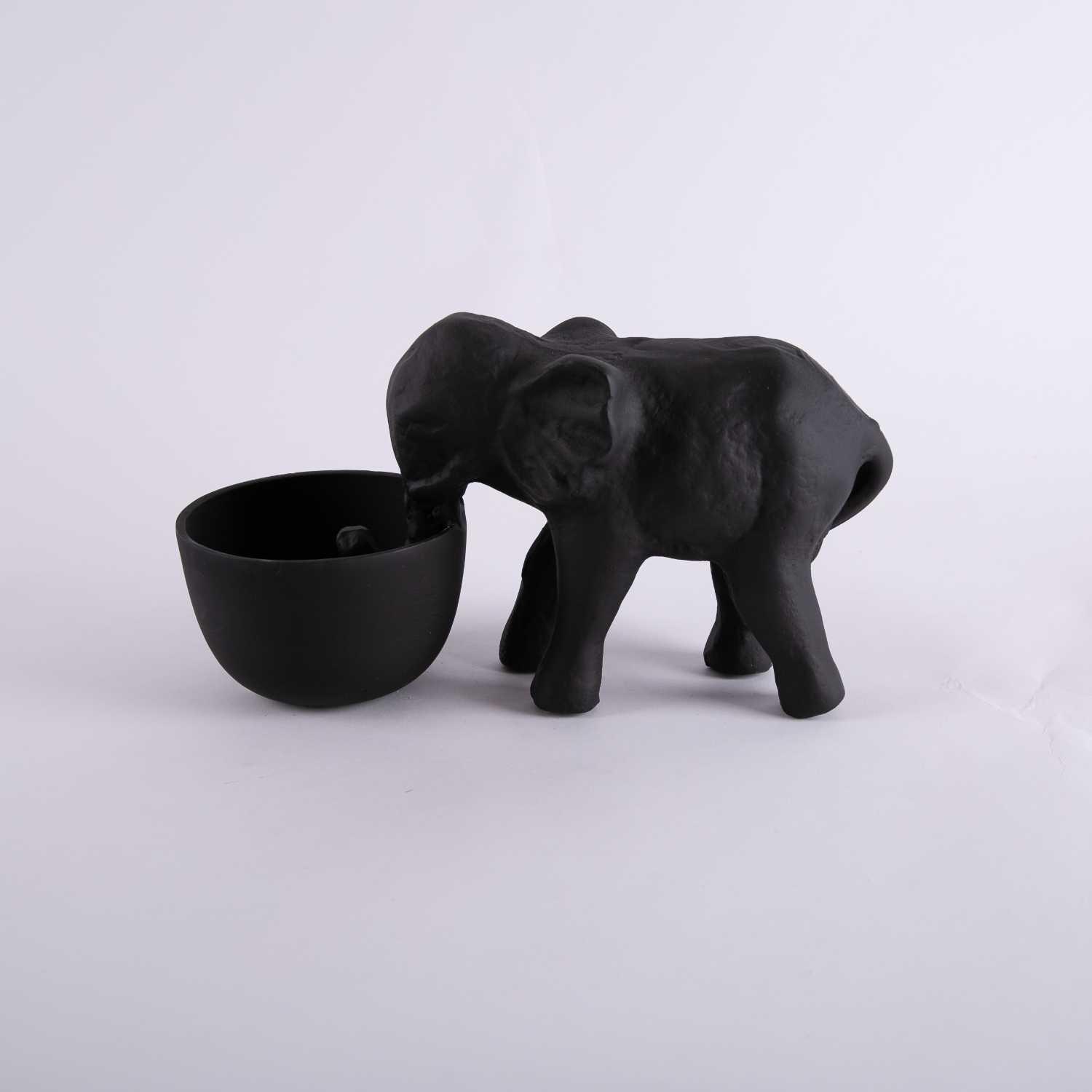 

rothana decorative elephant bowl, Black gold