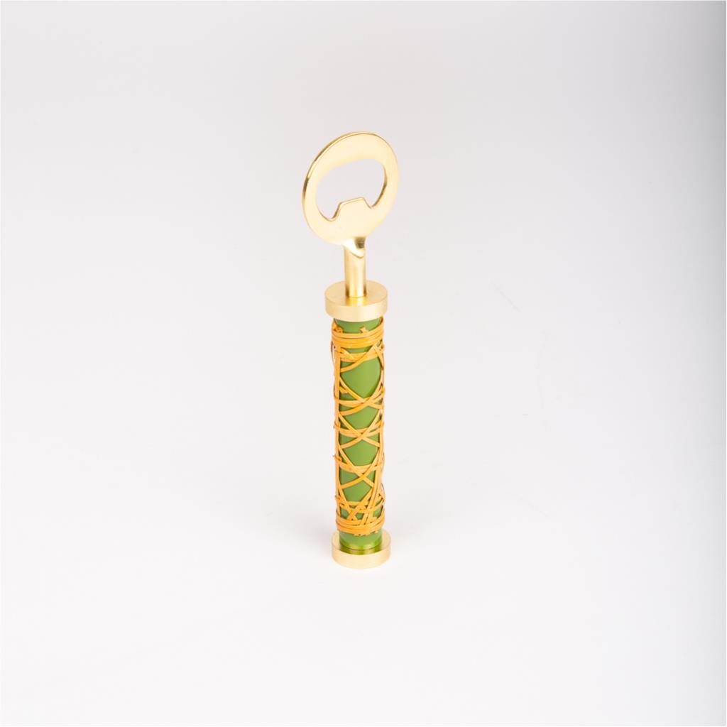 Bottle opener rattan green