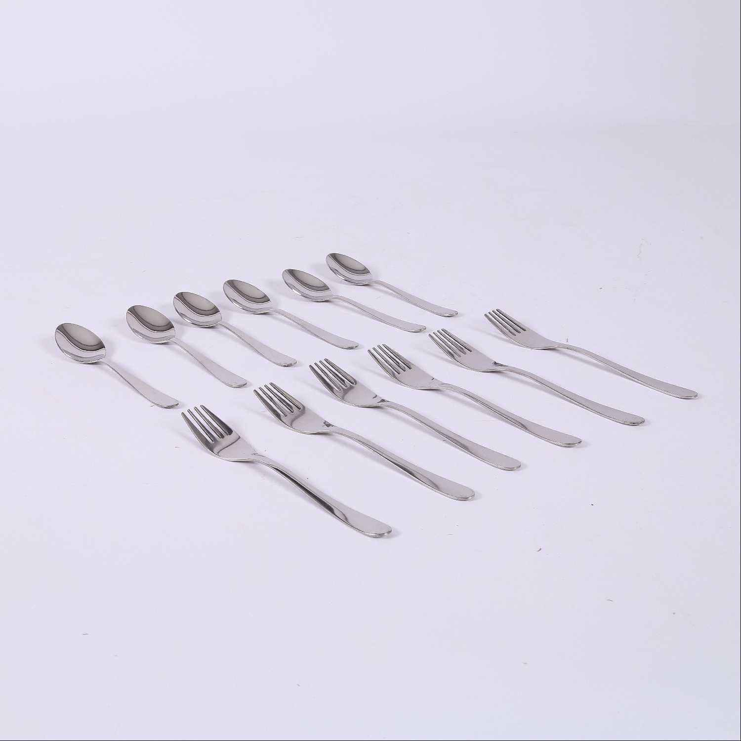 12 Pc Dessert Cutlery Set - Silver