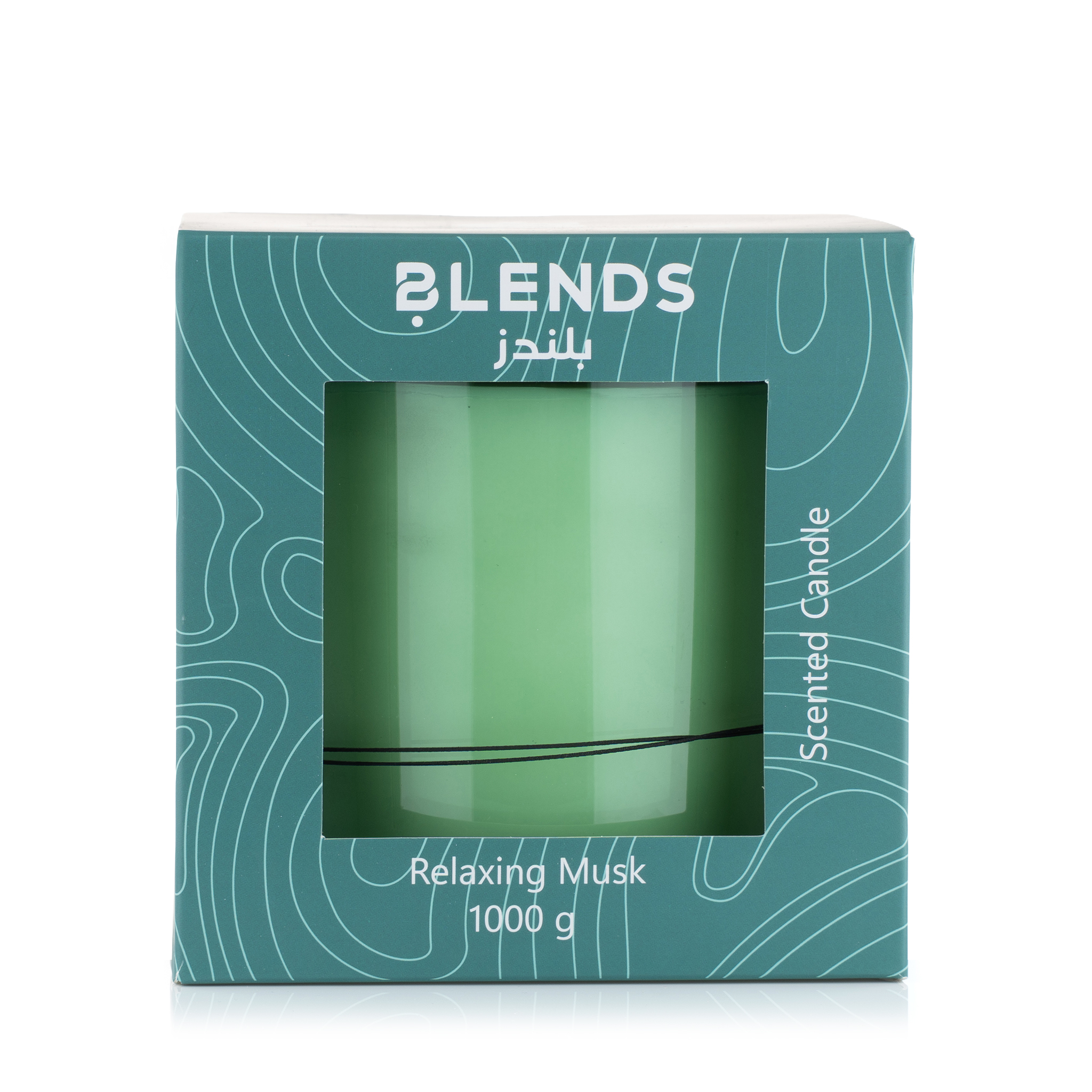 شمعة زجاجية معطرة برائحة المسك  1000 غرام من عسيب