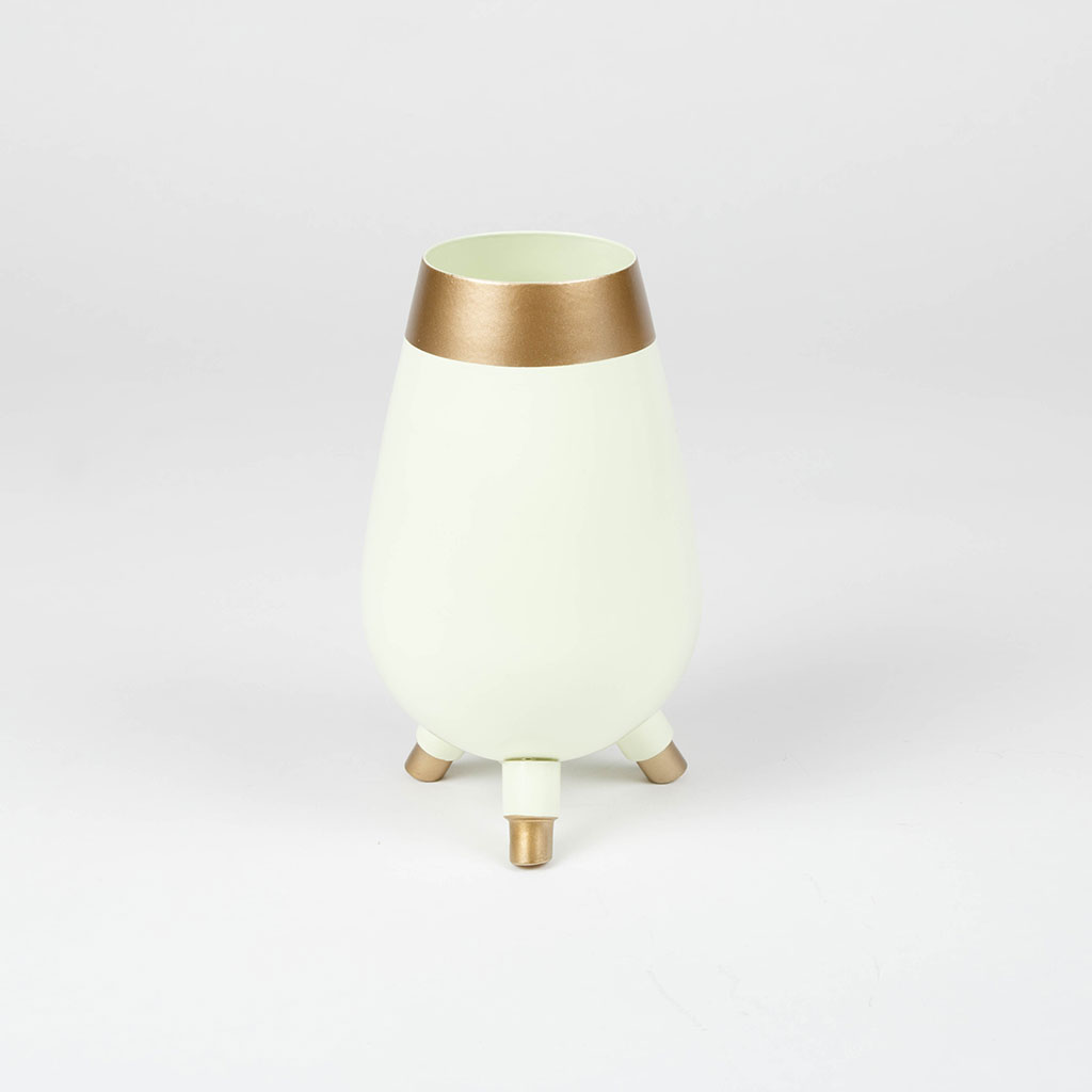 

metal cylinder candle holder from azha, Light green