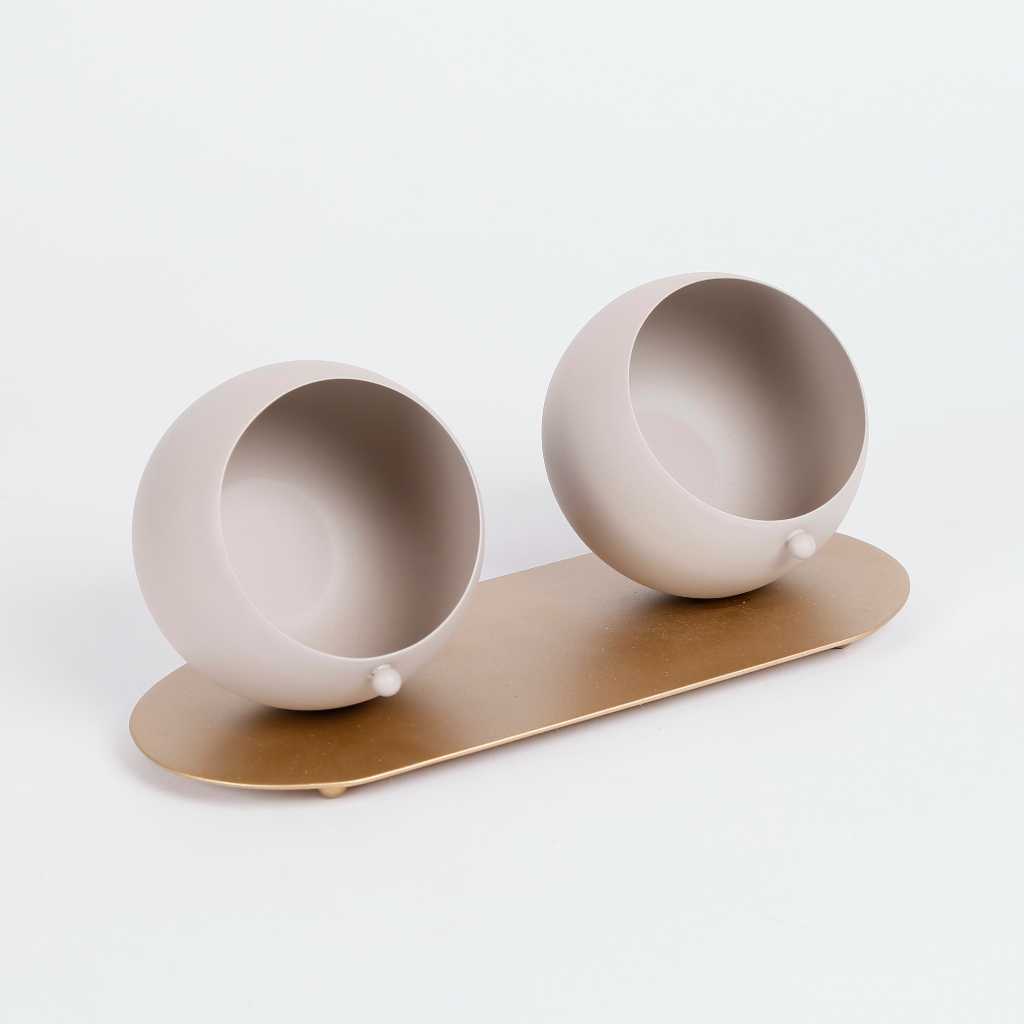Bowl S/2 on Tray From Pure