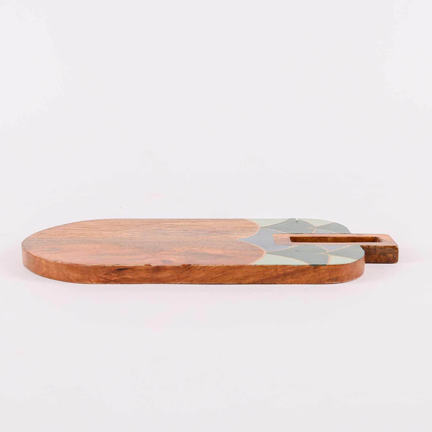 Wooden board for serving and cutting
