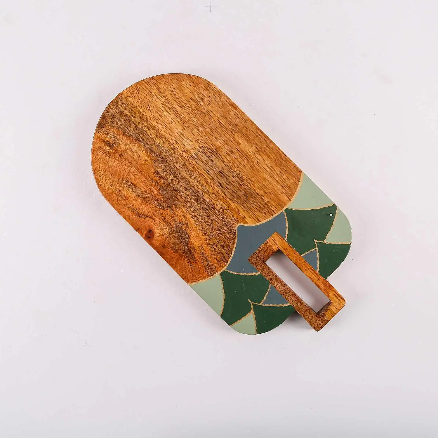 Wooden board for serving and cutting