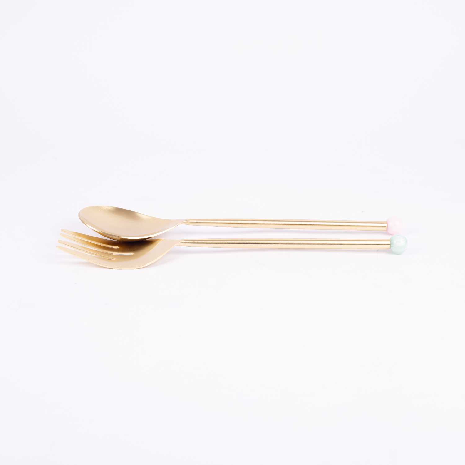 Salad Server With Resin Ball Set2