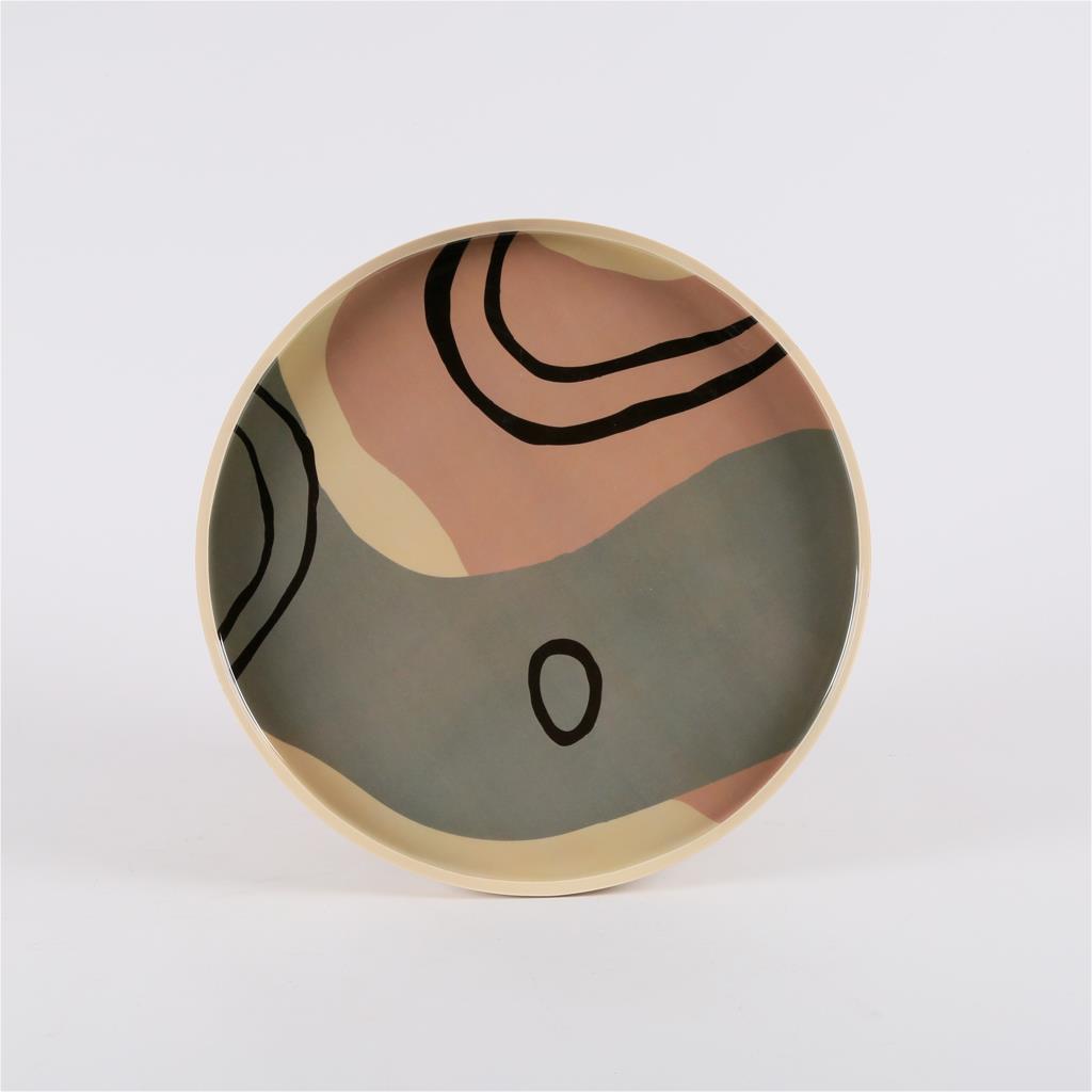 Round serving tray