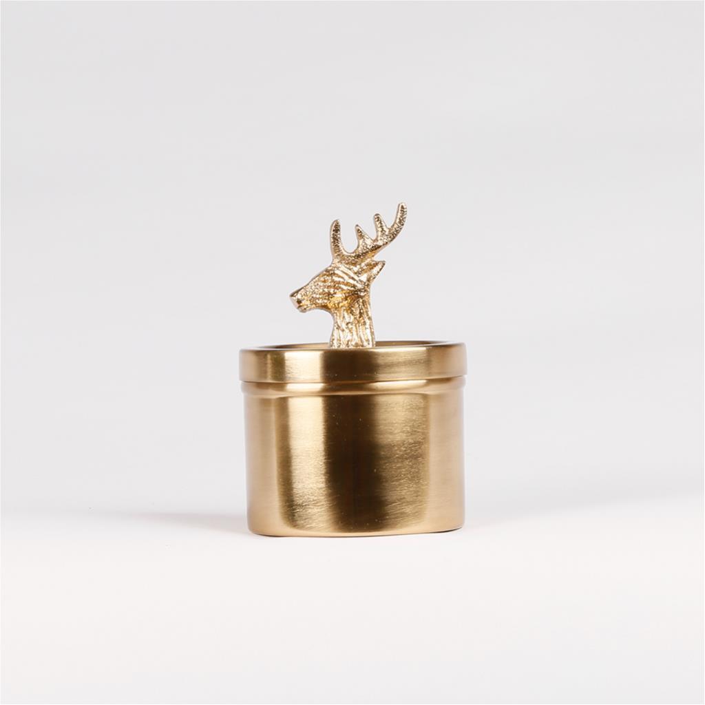 Metal Box with Lid reindeer Handle