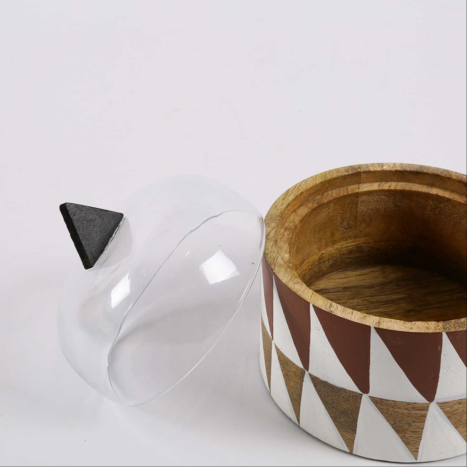 Wooden Canister with Glass Lid